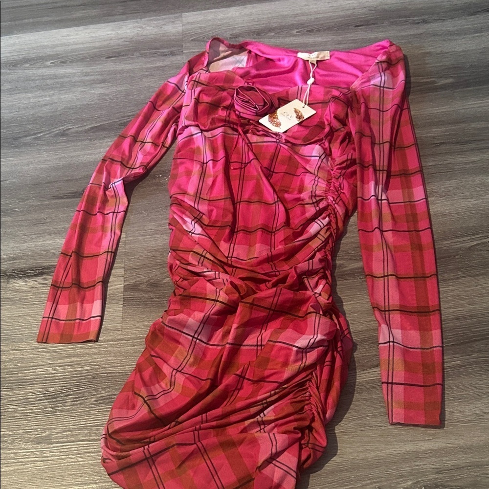 Pink Plaid Women's Dress